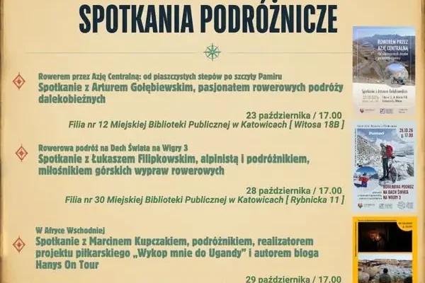 Trzy podróżnicze spotkania w katowickich bibliotekach – październik pełen inspiracji