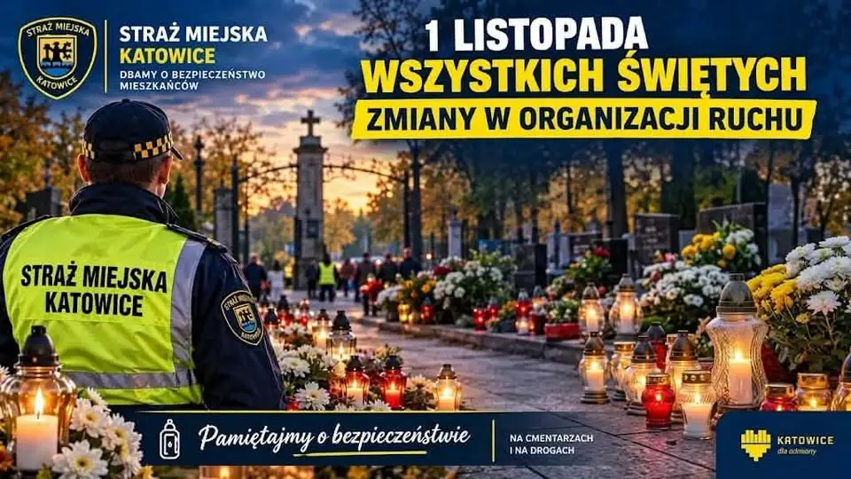 Wszystkich Świętych 2026 w Katowicach: zmiany w ruchu przy cmentarzach