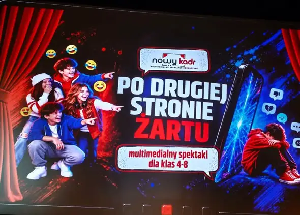 Uczniowie klas 4-8 w Kinie Kosmos: lekcja o hejcie i emocjach w sieci